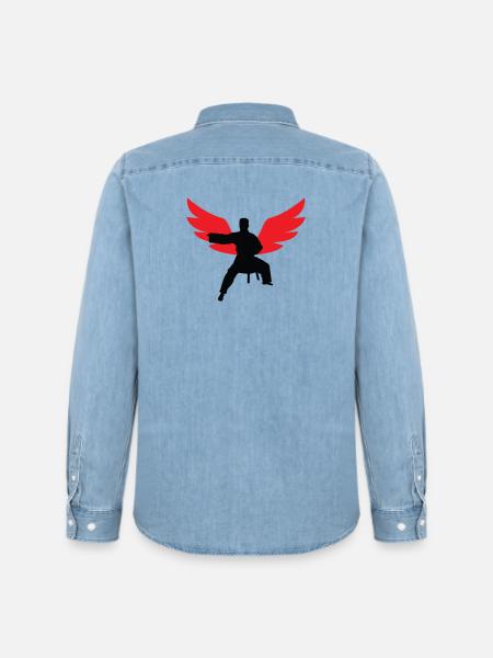 Aikido – Kampfsport – Aikido - Männer Jeanshemd Organic von Stanley/Stella - verwaschenes Hellblau