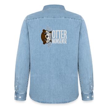 Otter Nonsense Funny Pun Otter Love Saying - Men’s Organic Denim Shirt by Stanley/Stella - light wash - Back - AI Model Male 185 light (185cm)