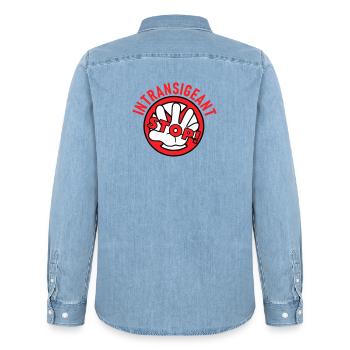 Intransigeant - Chemise en denim homme bio Stanley/Stella - bleu clair délavé - Dos - AI Model Male 185 light (185cm)