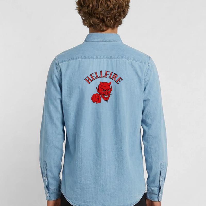 Devil, Satan, Devil, Hellfire Men’s Organic Denim Shirt by Stanley/Stella