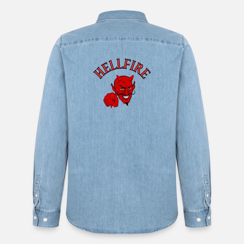 Devil, Satan, Devil, Hellfire - Men’s Organic Denim Shirt by Stanley/Stella - light wash