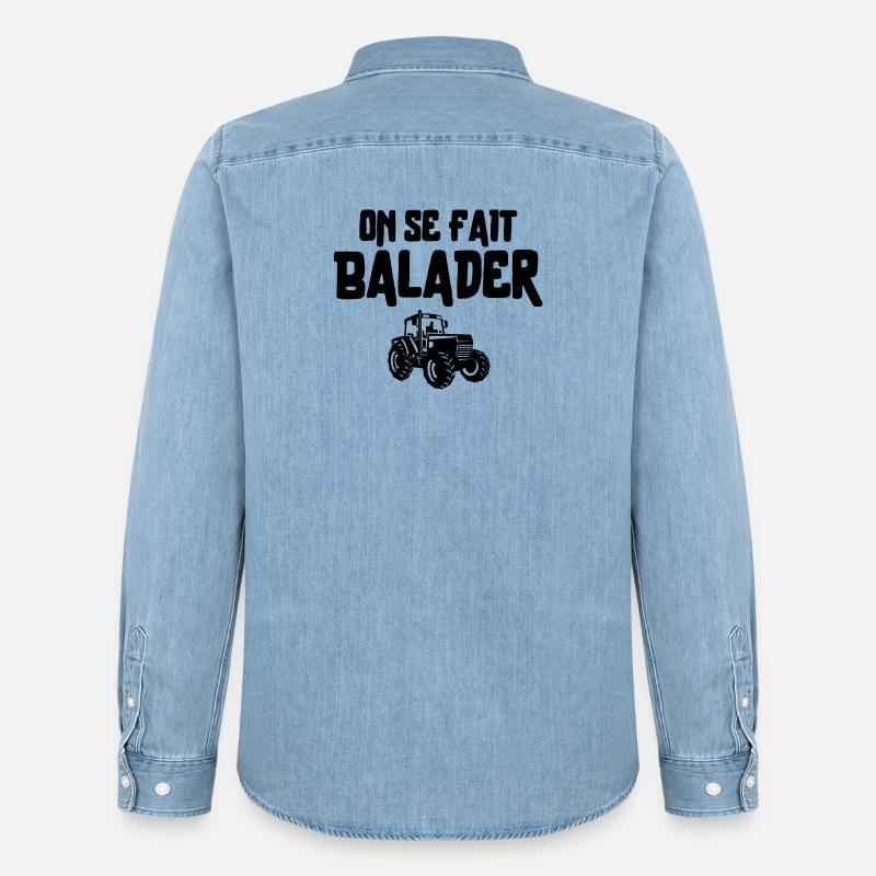 Bauer, Bauer, Bauer, Traktor - Männer Jeanshemd Organic von Stanley/Stella - verwaschenes Hellblau