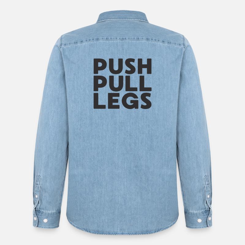 Push Pull Beine Repeat Trainingssplit - Männer Jeanshemd Organic von Stanley/Stella - verwaschenes Hellblau