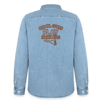 Choir Music Instrument Handbell Choir - Men’s Organic Denim Shirt by Stanley/Stella - light wash - Back - AI Model Male 185 light (185cm)