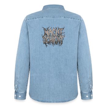 Heavy Metal Night Shift - Chemise en denim homme bio Stanley/Stella - bleu clair délavé - Dos - AI Model Male 185 light (185cm)