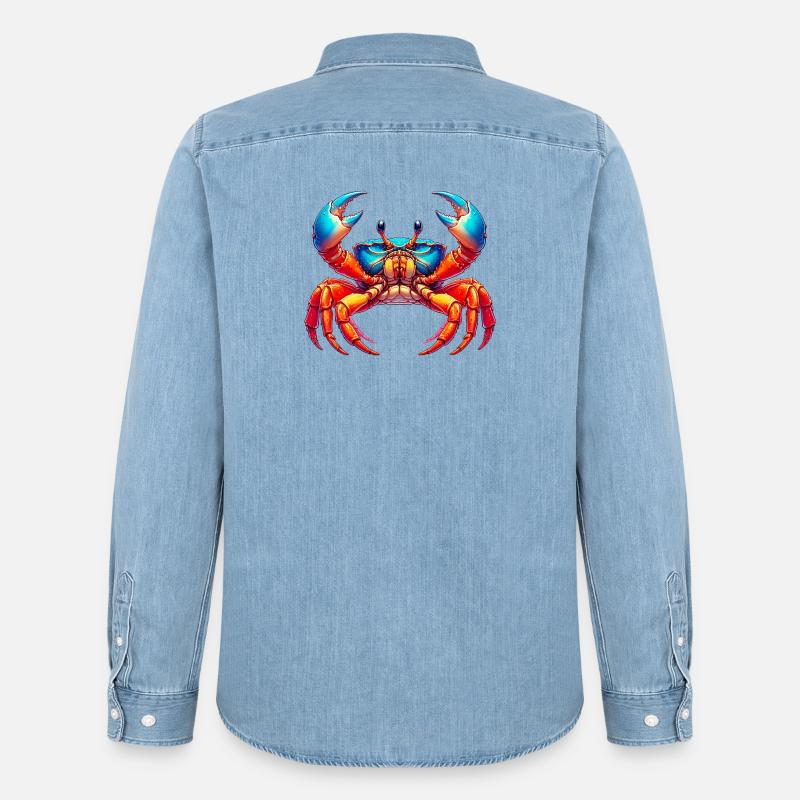 Crab - Men’s Organic Denim Shirt by Stanley/Stella - light wash