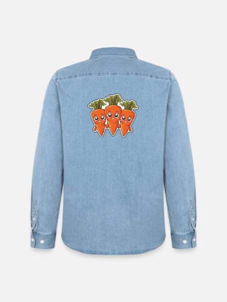 Karla, Kalle and Kim – The Carrot Friends - Men’s Organic Denim Shirt by Stanley/Stella - light wash