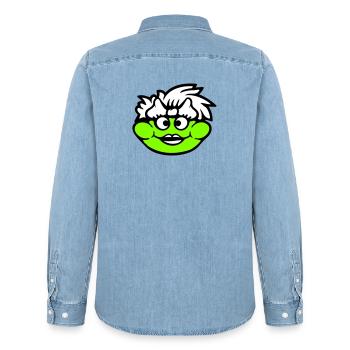 Frosch Frau Hübsch Kröte Lustig Weiblich Mädchen - Männer Jeanshemd Organic von Stanley/Stella - verwaschenes Hellblau - Hinten - AI Model Male 185 light (185cm)