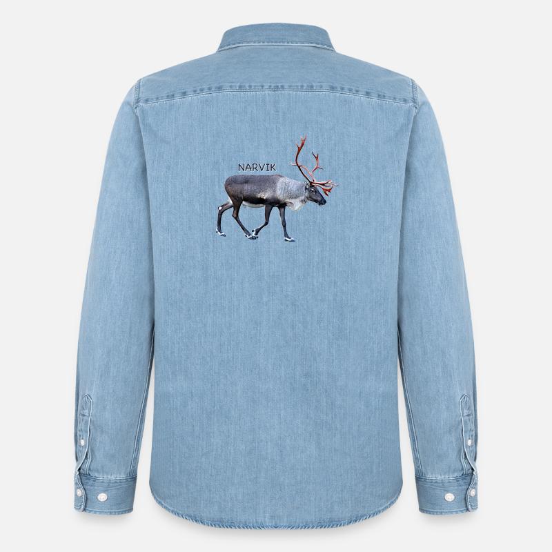 NARVIK - Männer Jeanshemd Organic von Stanley/Stella - verwaschenes Hellblau