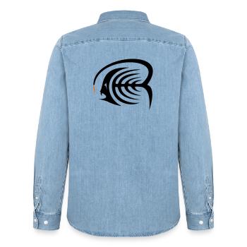 Frogfish - Men’s Organic Denim Shirt by Stanley/Stella - light wash - Back - AI Model Male 185 light (185cm)