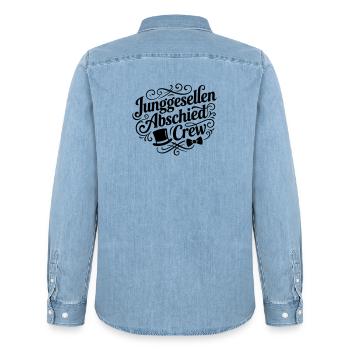 Junggesellenabschied Crew Jga - Männer Jeanshemd Organic von Stanley/Stella - verwaschenes Hellblau - Hinten - AI Model Male 185 light (185cm)