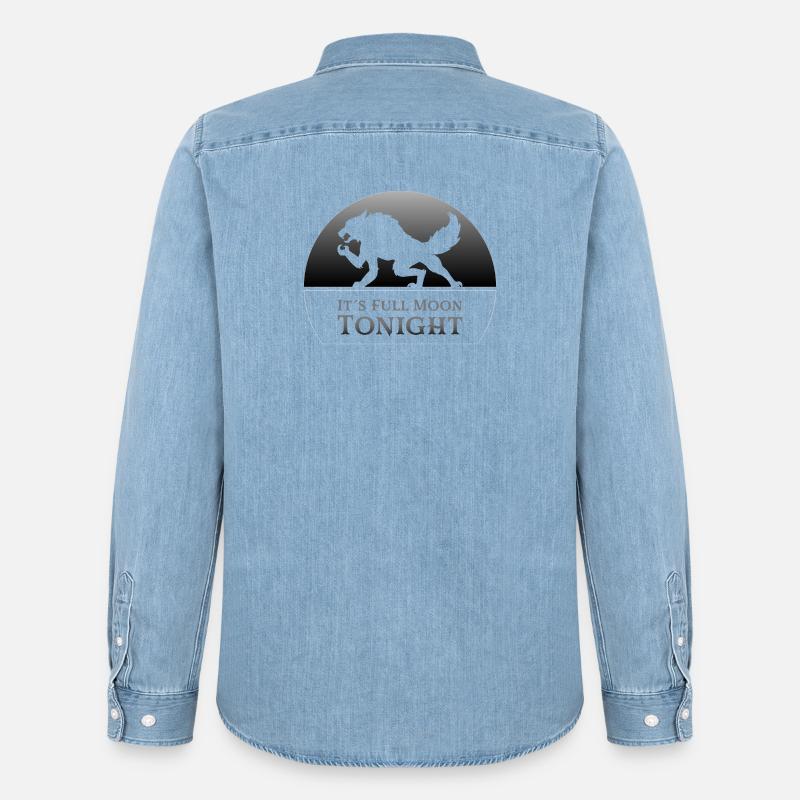 werwolf - Männer Jeanshemd Organic von Stanley/Stella - verwaschenes Hellblau