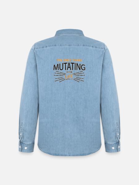 Spruch - Männer Jeanshemd Organic von Stanley/Stella - verwaschenes Hellblau