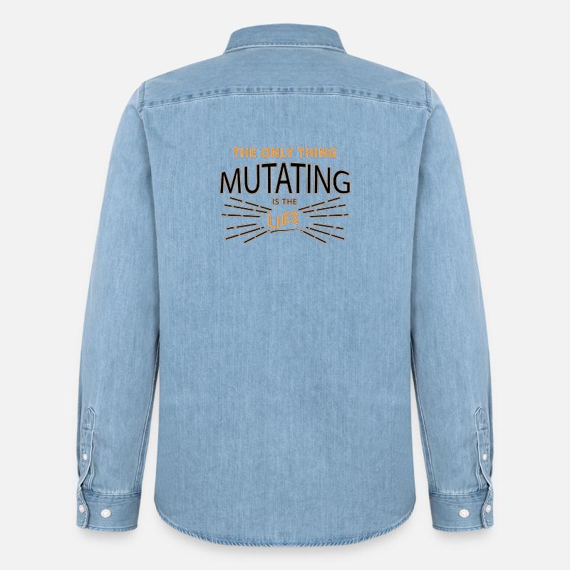 Spruch - Männer Jeanshemd Organic von Stanley/Stella - verwaschenes Hellblau