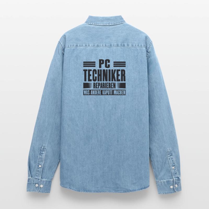 Service Technician Support Solution Devis Service PC Chemise en denim homme bio Stanley/Stella
