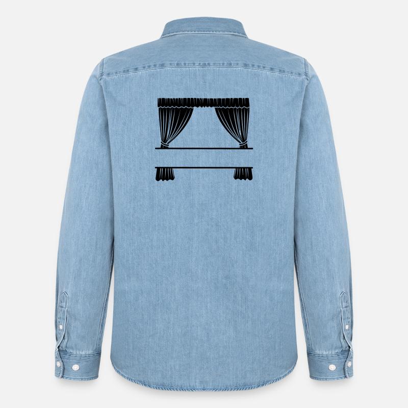 Vorhänge mit Aussparung - Männer Jeanshemd Organic von Stanley/Stella - verwaschenes Hellblau