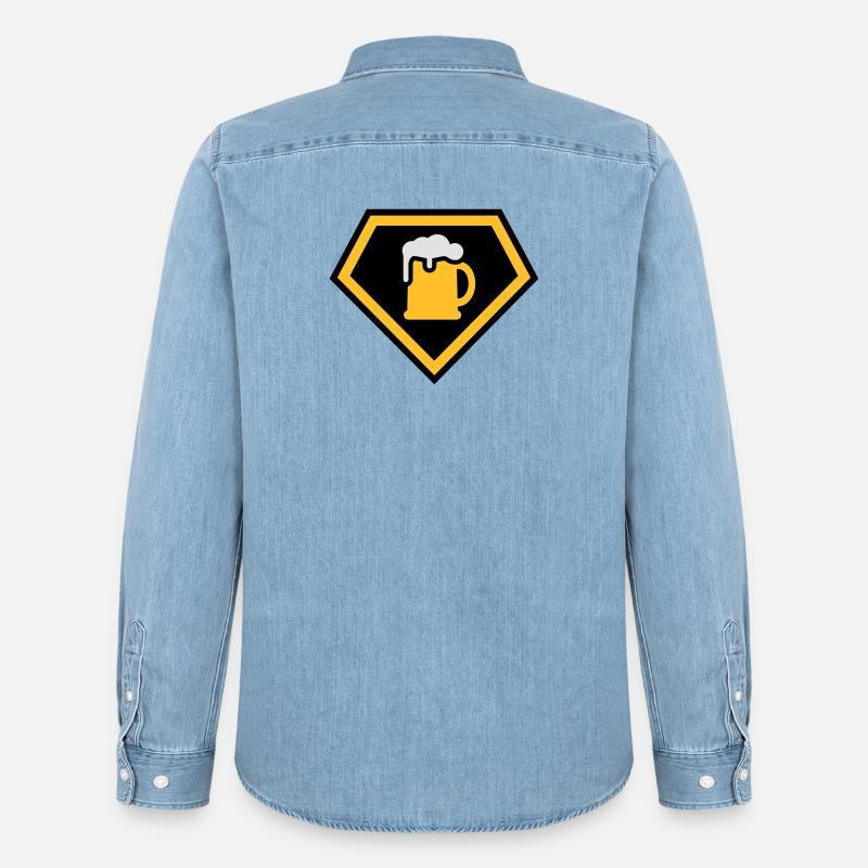 Super Drinking Team - Männer Jeanshemd Organic von Stanley/Stella - verwaschenes Hellblau