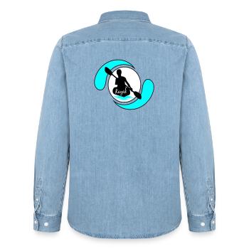 Kajak - Männer Jeanshemd Organic von Stanley/Stella - verwaschenes Hellblau - Hinten - AI Model Male 185 light (185cm)