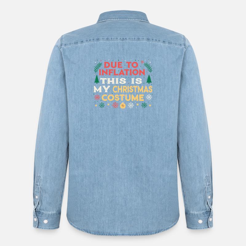 Wegen der Inflation mein Weihnachtskostüm - Männer Jeanshemd Organic von Stanley/Stella - verwaschenes Hellblau