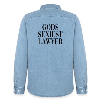 Avocat Juriste Drôle de remarque - Chemise en denim homme bio Stanley/Stella - bleu clair délavé - Dos - AI Model Male 185 light (185cm)