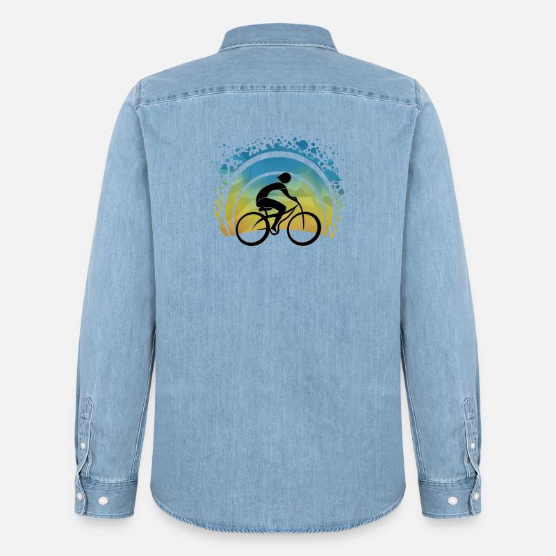 Ciclista - Camicia in denim uomo bio di Stanley/Stella - azzurro chiaro slavato