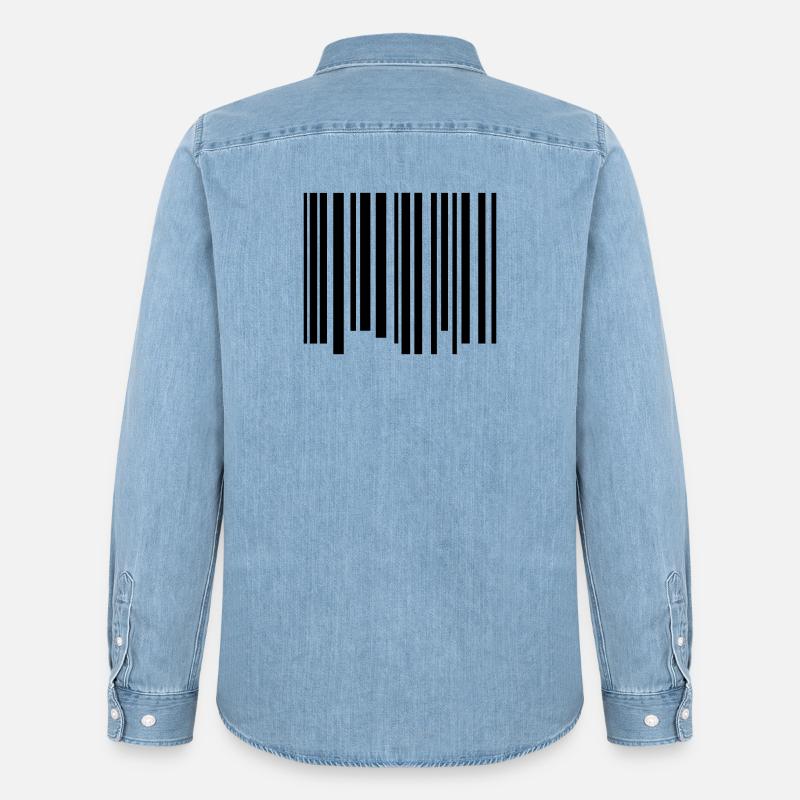 barcode - Men’s Organic Denim Shirt by Stanley/Stella - light wash