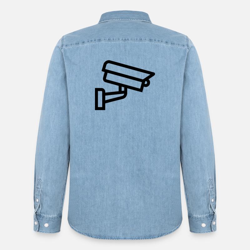 Kamera - Männer Jeanshemd Organic von Stanley/Stella - verwaschenes Hellblau