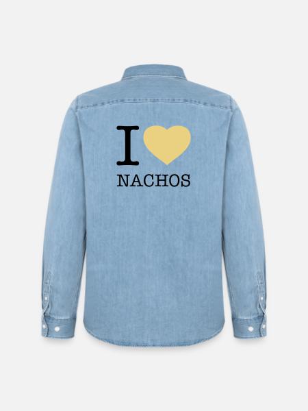 I LOVE NACHOS - Men’s Organic Denim Shirt by Stanley/Stella - light wash