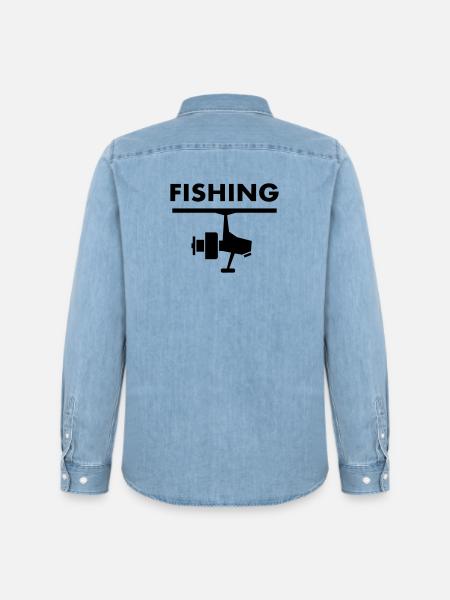 Pêche Pêcheur pêche - Chemise en denim homme bio Stanley/Stella - bleu clair délavé