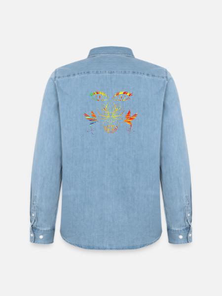 Zen face - Men’s Organic Denim Shirt by Stanley/Stella - light wash