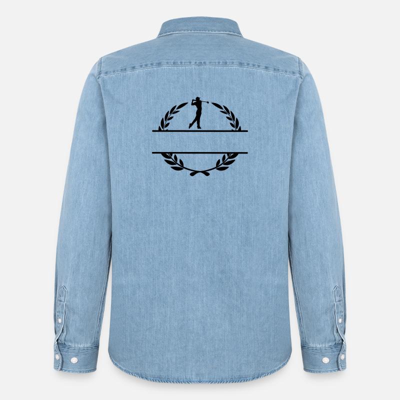 Golfer im Lorbeerkranz - Männer Jeanshemd Organic von Stanley/Stella - verwaschenes Hellblau