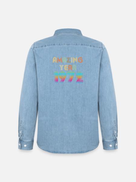 Amazing YEAR 1972 - Men’s Organic Denim Shirt by Stanley/Stella - light wash