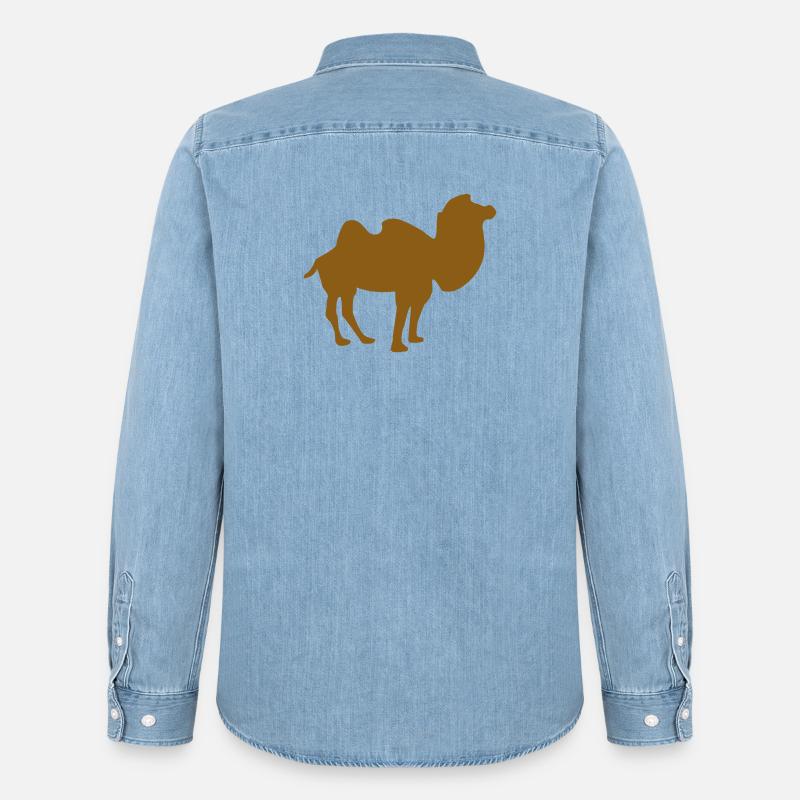 Kamel - Männer Jeanshemd Organic von Stanley/Stella - verwaschenes Hellblau