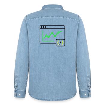 Web Analyse Chart Coding Browser Vektor - Männer Jeanshemd Organic von Stanley/Stella - verwaschenes Hellblau - Hinten - AI Model Male 185 light (185cm)