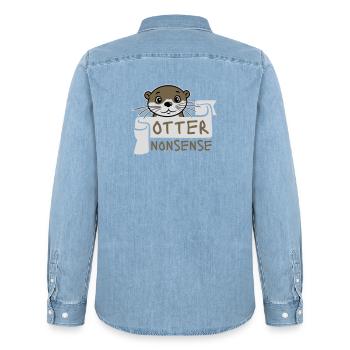 Otter Nonsense Lustig Wortspiel Otter Liebe Spruch - Männer Jeanshemd Organic von Stanley/Stella - verwaschenes Hellblau - Hinten - AI Model Male 185 light (185cm)