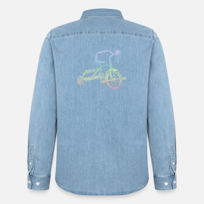 Dreirad - Männer Jeanshemd Organic von Stanley/Stella - verwaschenes Hellblau
