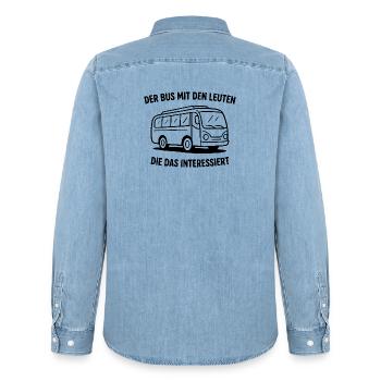 Der Bus Mit Den Leuten Die Das Interessiert - Männer Jeanshemd Organic von Stanley/Stella - verwaschenes Hellblau - Hinten - AI Model Male 185 light (185cm)