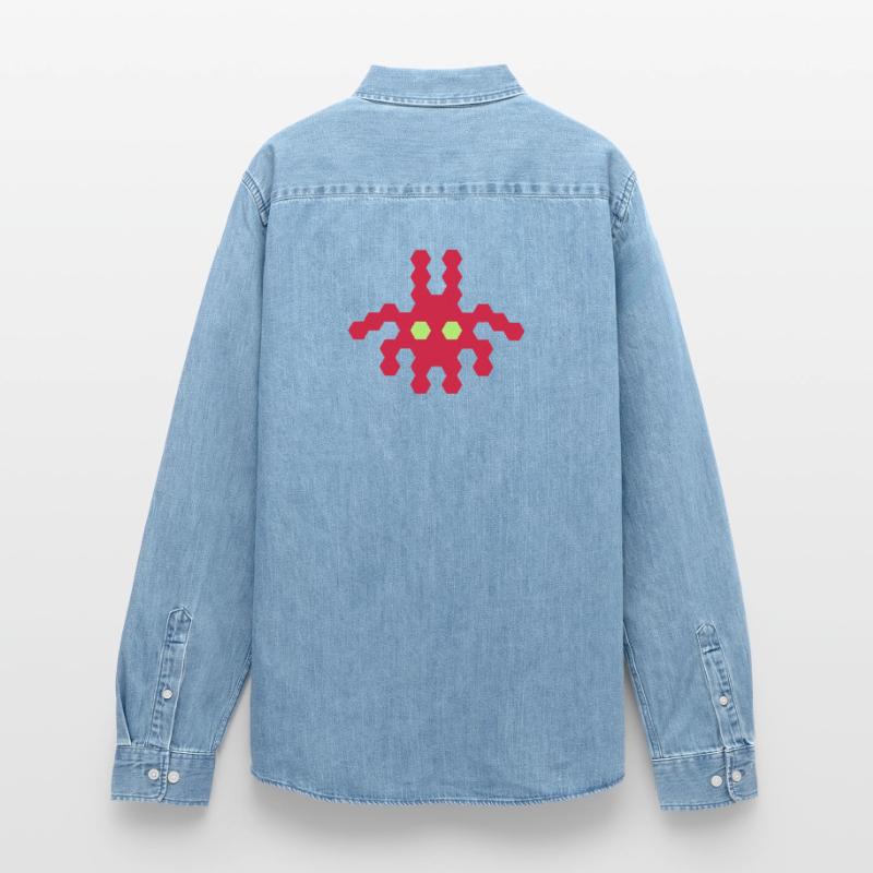 Alien Bug Men’s Organic Denim Shirt by Stanley/Stella