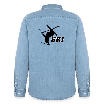 Ski - Chemise en denim homme bio Stanley/Stella - bleu clair délavé - Dos - AI Model Male 185 light (185cm)