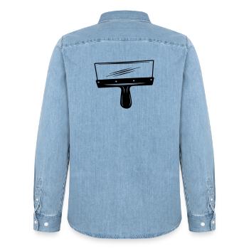 Spackmes - Men’s Organic Denim Shirt by Stanley/Stella - light wash - Back - AI Model Male 185 light (185cm)