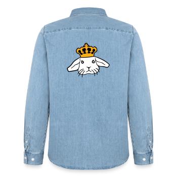 Royal Bunny Crown King Queen Prince Princess - Men’s Organic Denim Shirt by Stanley/Stella - light wash - Back - AI Model Male 185 light (185cm)