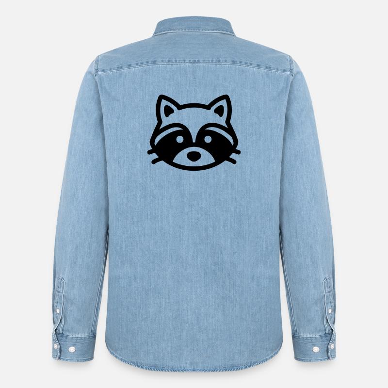 Waschbär - Männer Jeanshemd Organic von Stanley/Stella - verwaschenes Hellblau