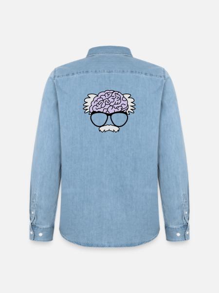 Gehirn eines Professors - Männer Jeanshemd Organic von Stanley/Stella - verwaschenes Hellblau