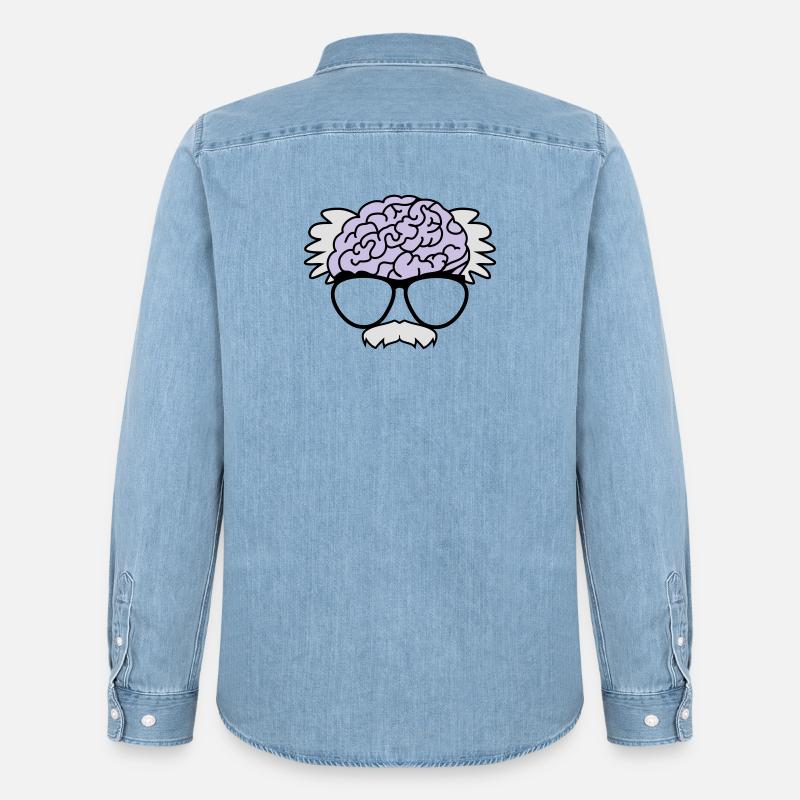 Gehirn eines Professors - Männer Jeanshemd Organic von Stanley/Stella - verwaschenes Hellblau