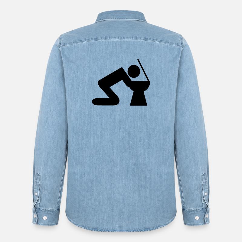 übergeben - Männer Jeanshemd Organic von Stanley/Stella - verwaschenes Hellblau