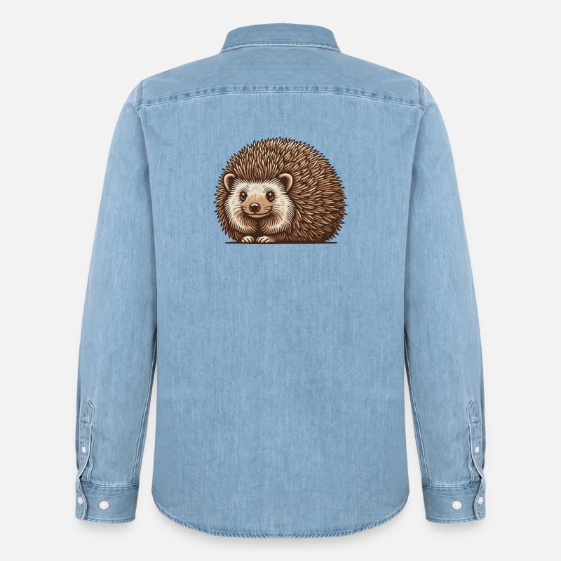 Igel - Männer Jeanshemd Organic von Stanley/Stella - verwaschenes Hellblau