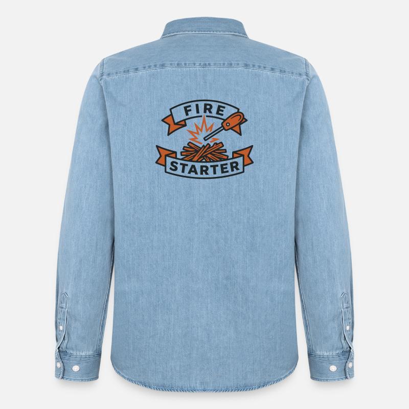 Accendifiamma Ember Accendifuoco - Camicia in denim uomo bio di Stanley/Stella - azzurro chiaro slavato