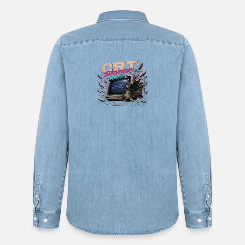 No_HDMI_required - Männer Jeanshemd Organic von Stanley/Stella - verwaschenes Hellblau