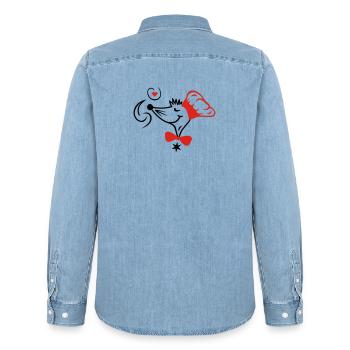Le chef étoilé - Chemise en denim homme bio Stanley/Stella - bleu clair délavé - Dos - AI Model Male 185 light (185cm)
