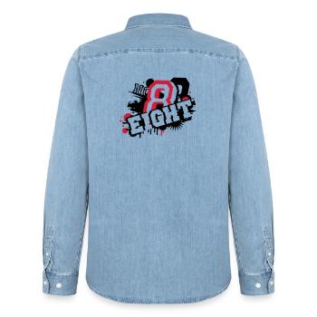 nombre élégant huit graffiti en 3D - Chemise en denim homme bio Stanley/Stella - bleu clair délavé - Dos - AI Model Male 185 light (185cm)